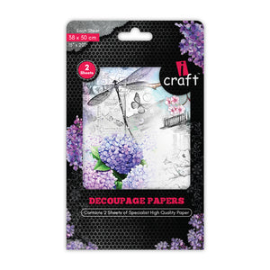 iCraft Decoupage Paper Pack - Dual-Sheet Set for Resin Art & Furniture Upcycling and DIY’s - 3003