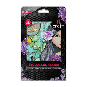 iCraft Decoupage Paper Pack - Dual-Sheet Set for Resin Art & Furniture Upcycling and DIY’s - 3018