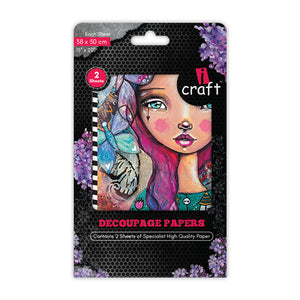 iCraft Decoupage Paper Pack - Dual-Sheet Set for Resin Art & Furniture Upcycling and DIY’s - 3019