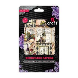iCraft Decoupage Paper Pack - Dual-Sheet Set for Resin Art & Furniture Upcycling and DIY’s - 3031