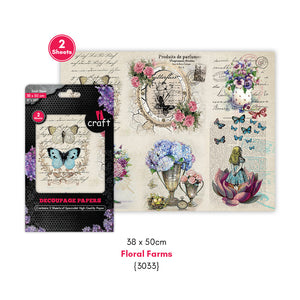 iCraft Decoupage Paper Pack - Dual-Sheet Set for Resin Art & Furniture Upcycling and DIY’s - 3033