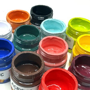 iCraft Acrylic Paint, Set 0f 12 Paint Home Decor Paint 20ml . Non Toxic, Eco Friendly Paint gives Chalky and Matte Finish.