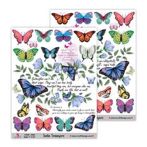 iCraft Water Transfer Stickers- Best use for Resin, Fabric, Plastic, MDF & Glass - Decorative Decals in Floral, Quotes & More (7" x 10")-5023