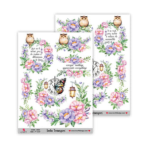 iCraft Water Transfer Stickers- Best use for Resin, Fabric, Plastic, MDF & Glass - Decorative Decals in Floral, Quotes & More (7" x 10")-5033