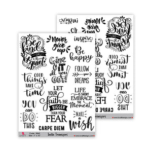 iCraft Water Transfer Stickers- Best use for Resin, Fabric, Plastic, MDF & Glass - Decorative Decals in Floral, Quotes & More (7" x 10")-5062