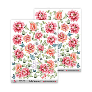 iCraft Water Transfer Stickers- Best use for Resin, Fabric, Plastic, MDF & Glass - Decorative Decals in Floral, Quotes & More (7" x 10")-5068