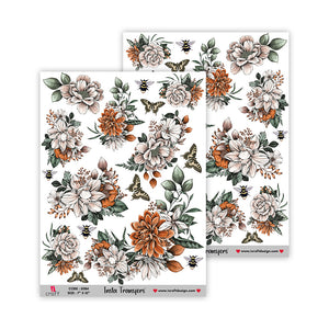 iCraft Water Transfer Stickers- Best use for Resin, Fabric, Plastic, MDF & Glass - Decorative Decals in Floral, Quotes & More (7" x 10")-5084