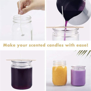 Wooden Wick Centering Sticks with Center Hole Pack of 50
