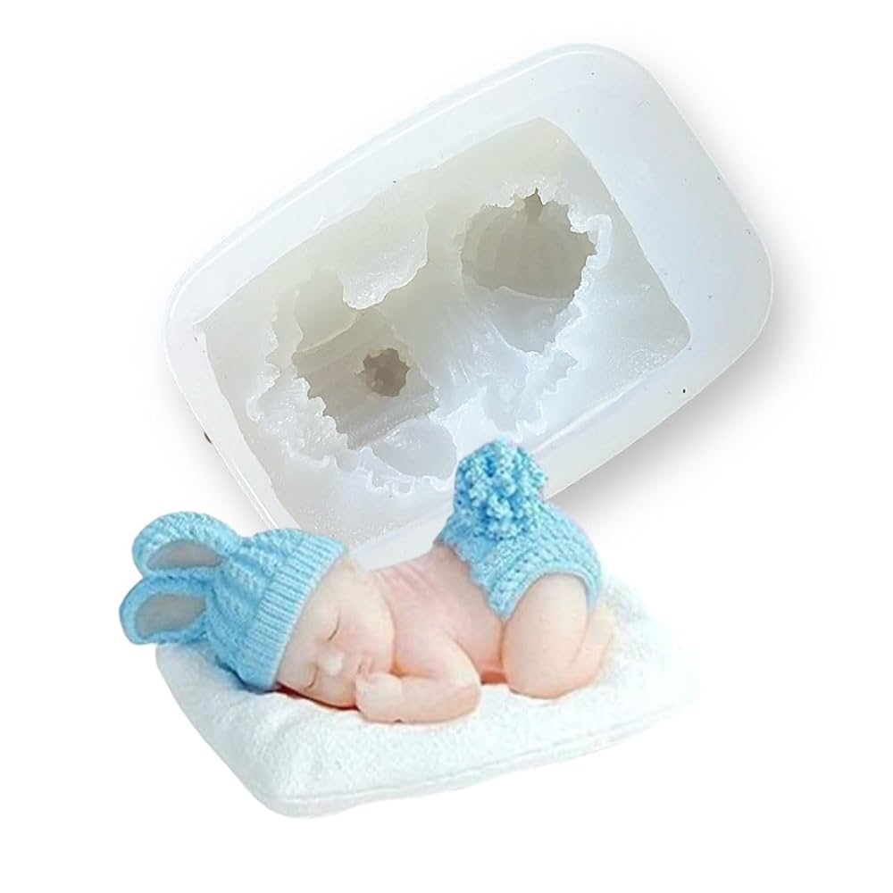 Sleeping Baby Silicone Mould — for Resin, Wax & Clay