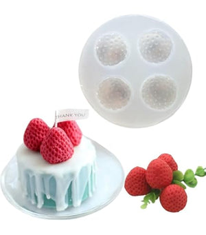 Strawberry Small Silicone Mould — for Resin, Wax & Clay