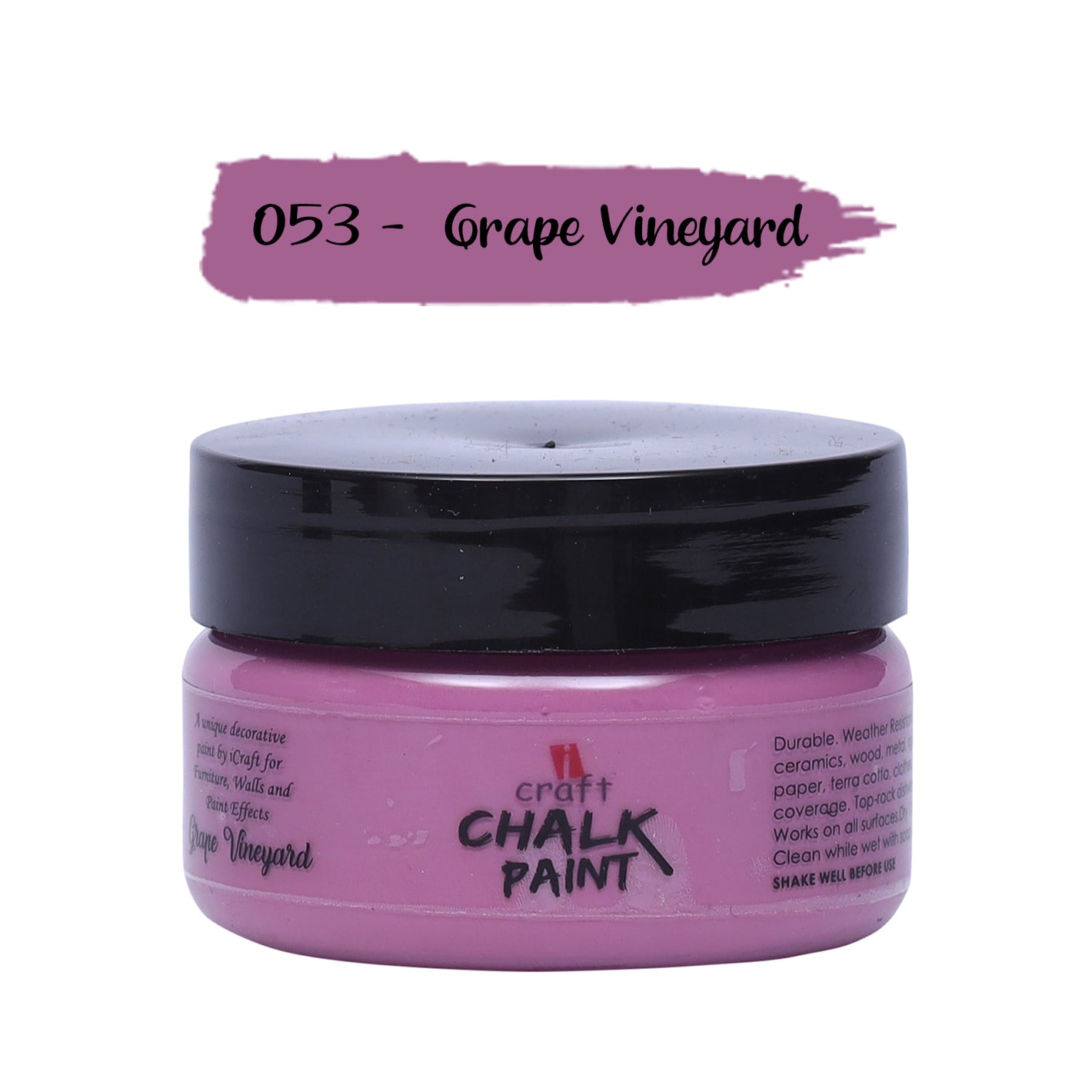 iCraft Premium Chalk Paint - Smooth, Creamy & Non-Toxic - Ideal for DIY & Resin Projects-50ml Grape Vineyard