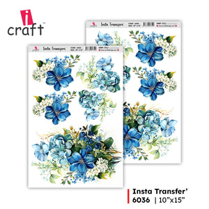 iCraft Water Transfer Stickers- Best use for Resin, Fabric, Plastic, MDF & Glass - Decorative Decals in Floral, Quotes & More (10" x 15")-6036