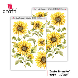 iCraft Water Transfer Stickers- Best use for Resin, Fabric, Plastic, MDF & Glass - Decorative Decals in Floral, Quotes & More (10" x 15")-6039