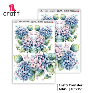iCraft Water Transfer Stickers- Best use for Resin, Fabric, Plastic, MDF & Glass - Decorative Decals in Floral, Quotes & More (10" x 15")-6041