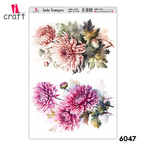 iCraft Water Transfer Stickers- Best use for Resin, Fabric, Plastic, MDF & Glass - Decorative Decals in Floral, Quotes & More (10" x 15")-6047