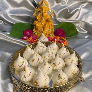 Modak Silicone Mould — 3-Cavity Segment (cut from 15-cavity tray) — for Resin, Wax & Clay