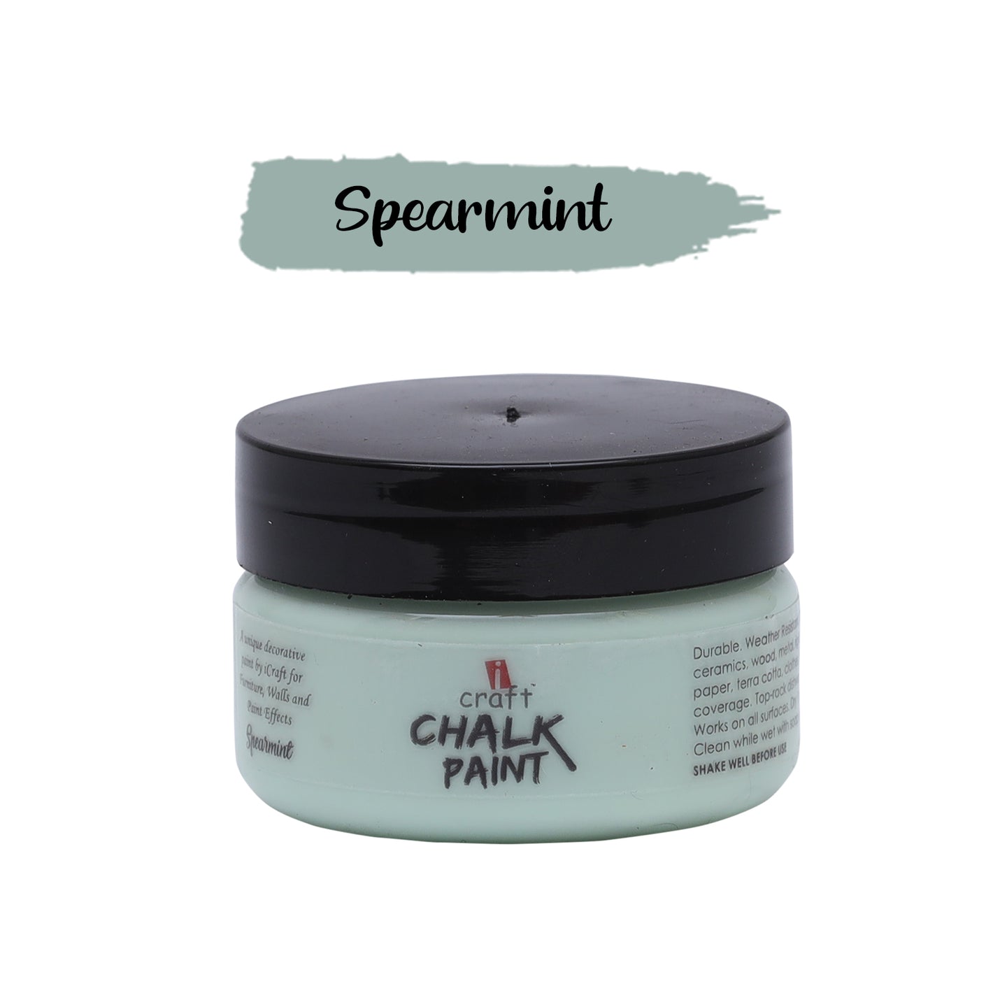 iCraft Premium Chalk Paint - Smooth, Creamy & Non-Toxic - Ideal for DIY & Resin Projects-50ml Spearmint