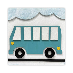 iCraft DIY Frame - Home Decor Art Kit for Kids - Bus