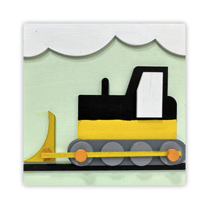 iCraft DIY Frame - Home Decor Art Kit for Kids - Bulldozer