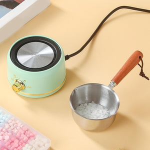 Mini Electric Candle Wax Melter (Mint Green) with Stainless-Steel Pouring Pot