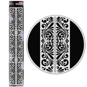 iCraft Multi-Surface Stencils - Perfect for Walls, DIY & Resin Art Projects | Reusable |Border Stencil-8003