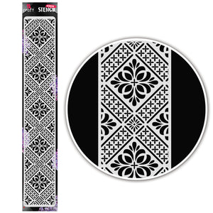 iCraft Multi-Surface Stencils - Perfect for Walls, DIY & Resin Art Projects | Reusable |Border Stencil-8011