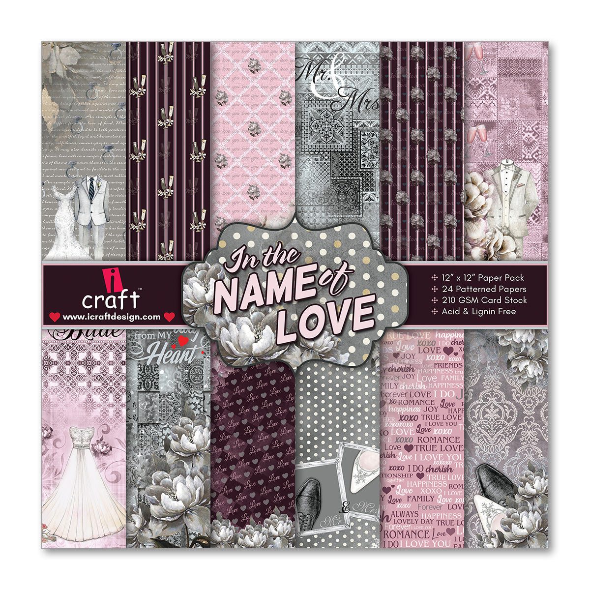 iCraft Pattern Paper- In The Name of Love