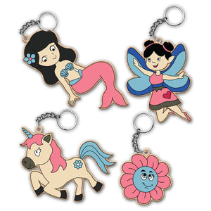 iCraft DIY Keychain Set - Paint It Yourself Activity Kit Art Kit for Kids - Angels