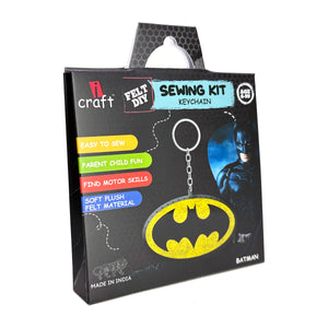 iCraft DIY Felt Keychain - Sewing Kit Keychain Home Decor Art Kit for Kids-Batman