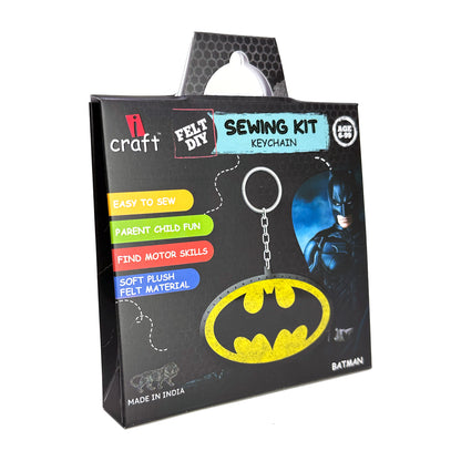 iCraft DIY Felt Keychain - Sewing Kit Keychain Home Decor Art Kit for Kids-Batman