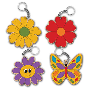 iCraft DIY Keychain Set - Paint It Yourself Activity Kit Art Kit for Kids - Blooming Flower