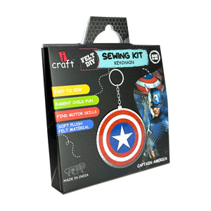 iCraft DIY Felt Keychain - Sewing Kit Keychain Home Decor Art Kit for Kids-Caption America