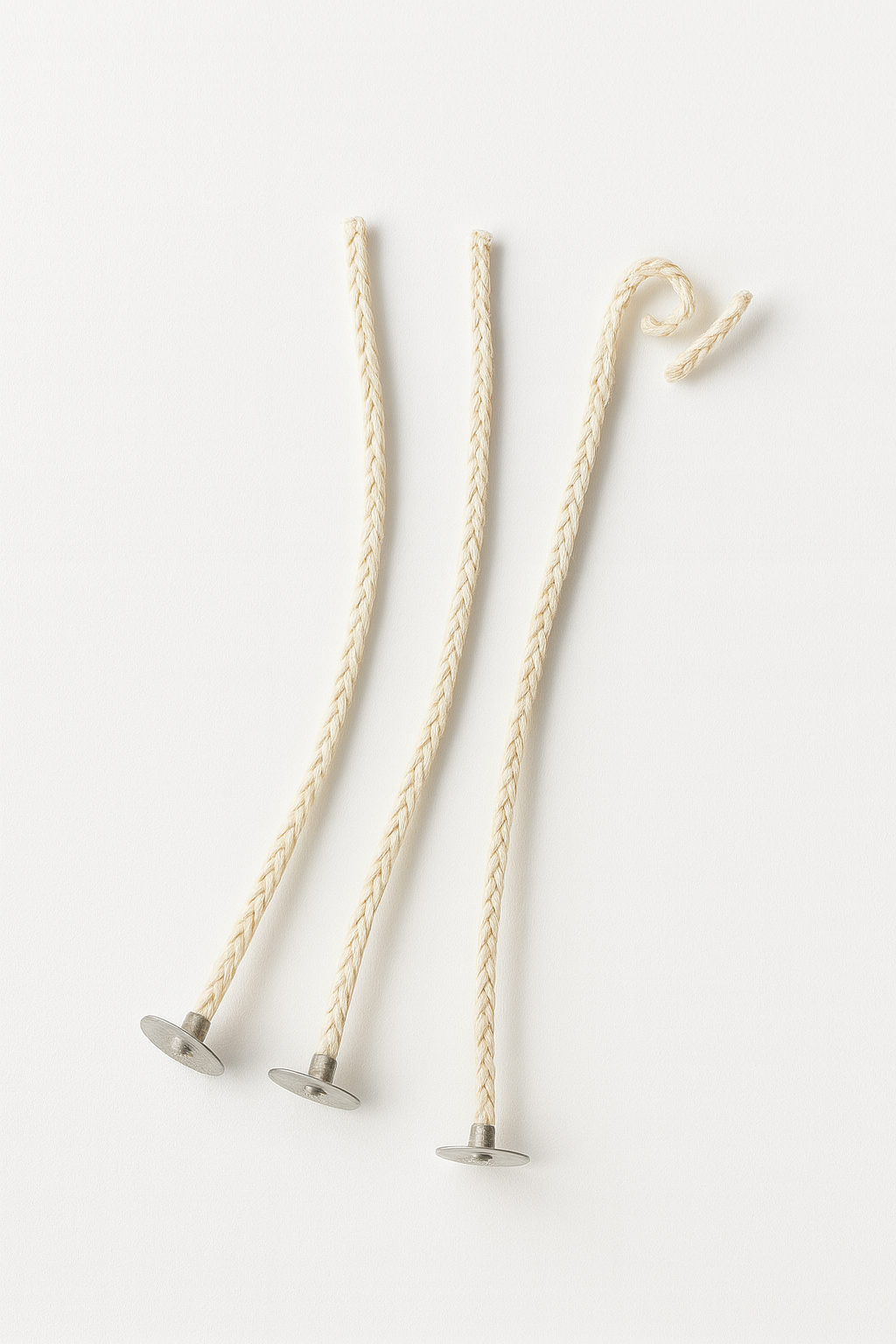 Braided cotton wick with metal sustainer pack of 50