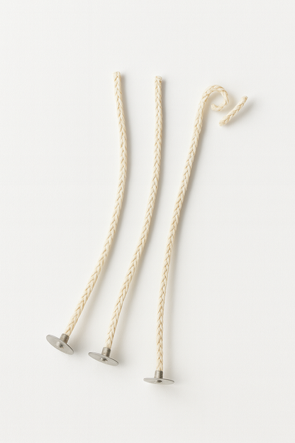 Braided cotton wick with metal sustainer pack of 50