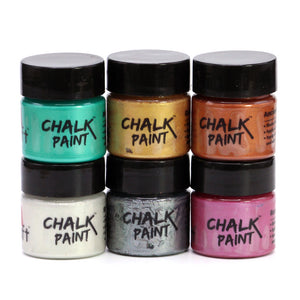 icraft Chalk Paint Mini Starter Pack Set Of 6-All Time Metallic Shades