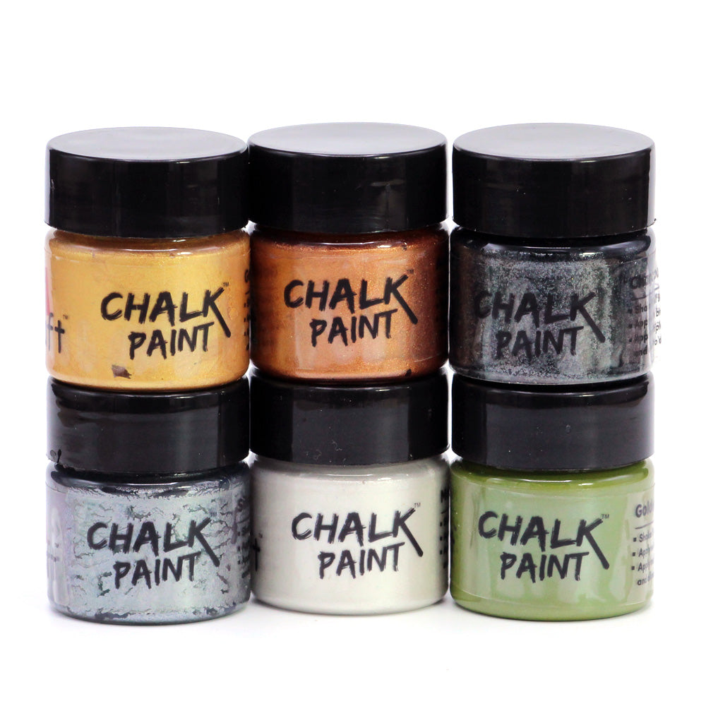 icraft Chalk Paint Mini Starter Pack Set Of 6-Vintage Metallic Shades