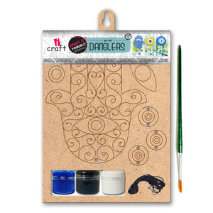 iCraft DIY Danglers - Home Decor Art Kit for Kids - Hamsa Hand WE 693