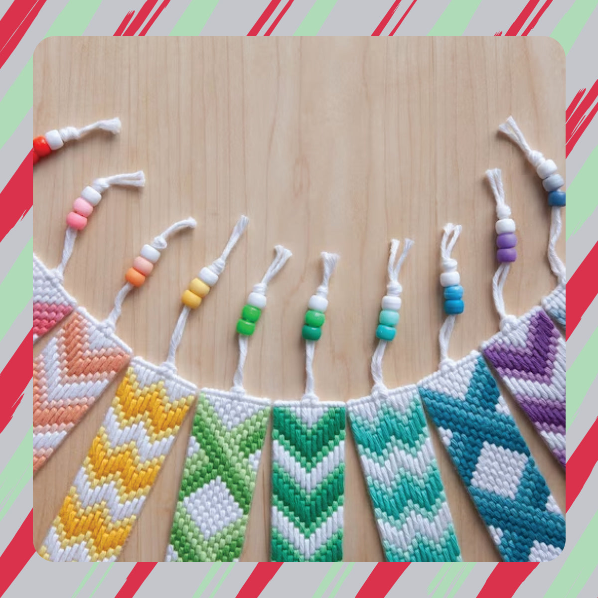 Kids Cross Stitch Bookmark Kit Easy Craft Activity, Rainbow Designs,