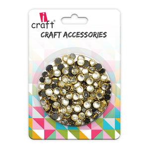 iCraft Crystal Metal Beads-Round.Pack Of 25Grams