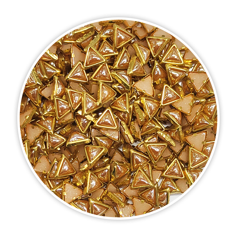 iCraft Peach Rainbow Metal Beads-Triangle.Pack Of 25Grams