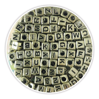 iCraft Alphabet Beads: Cube  Gold Alphabet Create Personalized Jewelry and More!