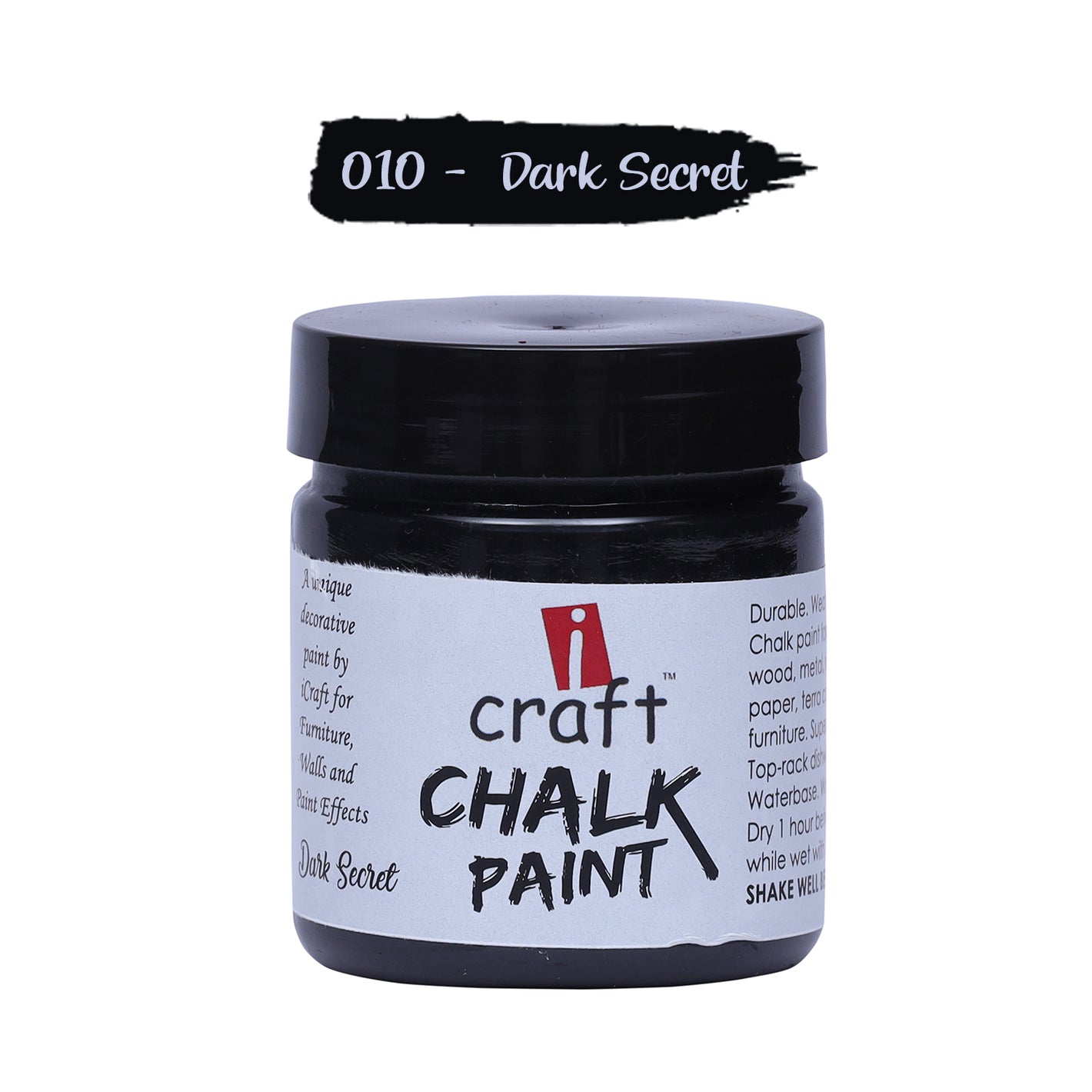 iCraft Premium Chalk Paint - Smooth, Creamy & Non-Toxic - Ideal for DIY & Resin Projects-100ml Dark Secret