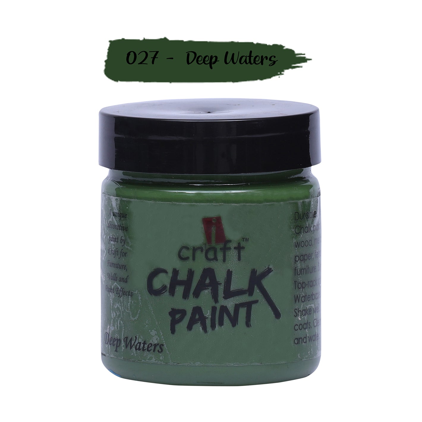 iCraft Premium Chalk Paint - Smooth, Creamy & Non-Toxic - Ideal for DIY & Resin Projects-100ml  Deep Water