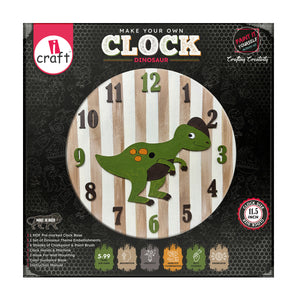 iCraft DIY Clock Kit - Kids Home Decor with a Twist - Dinosaur