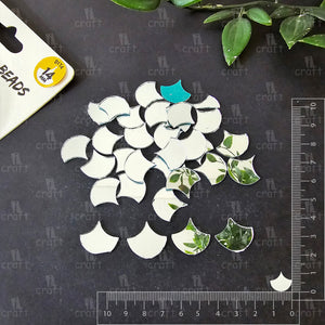 iCraft Diya Glass Mirror Beads. Pack Of 50 Grams