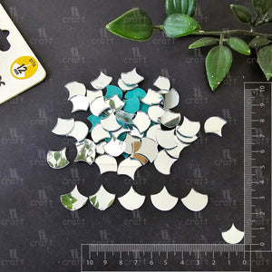 iCraft Diya Glass Mirror Beads. Pack Of 50 Grams