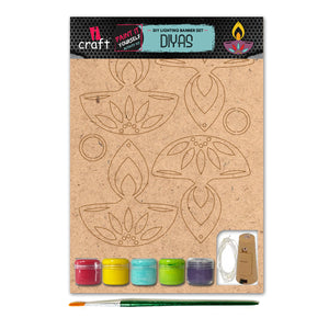 iCraft DIY Lighting Banner - Paint It Yourself Home Decor Art Kit - Diyas