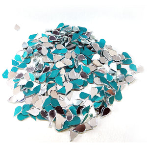 iCraft Glass Mirror Beads - Assorted Shapes and Sizes - Ideal for Lippan Art, Mandala, Mirror Mosaic, and Other Craft Projects - Made in India-Drop 6mm