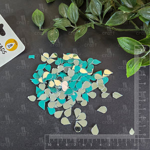 iCraft Drop Glass Mirror Beads. Pack Of 50 Grams