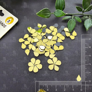 iCraft Gold Drop Glass Mirror Beads. Pack Of 50 Grams